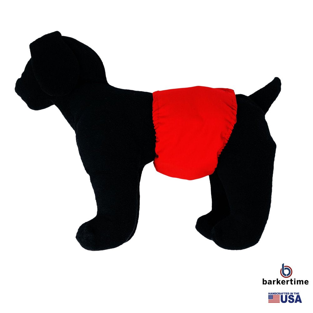 Barkertime Cherry Red Waterproof Washable Dog Belly Band Male Wrap - Made in USA Animals & Pet Supplies > Pet Supplies > Dog Supplies > Dog Diaper Pads & Liners Barkertime   