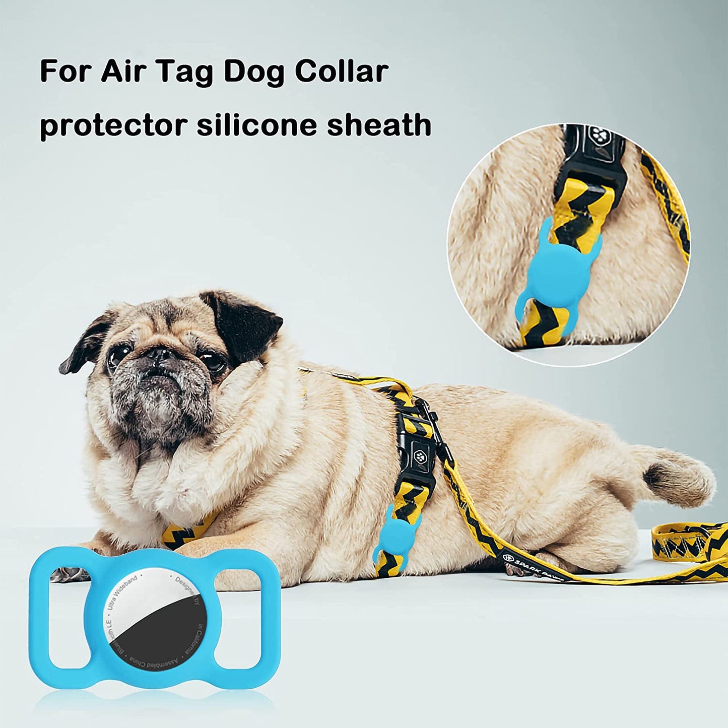 Air Tag Dog Collar Holder Compatible with Apple Airtag Case 4 Pack, LDHTY Air Tag Holder Accessories, Airtags Protective Cover Silicone for Dogs Cat Pet Collar Backpacks, Black/Blue/Purple/Pink Electronics > GPS Accessories > GPS Cases LDHTY   