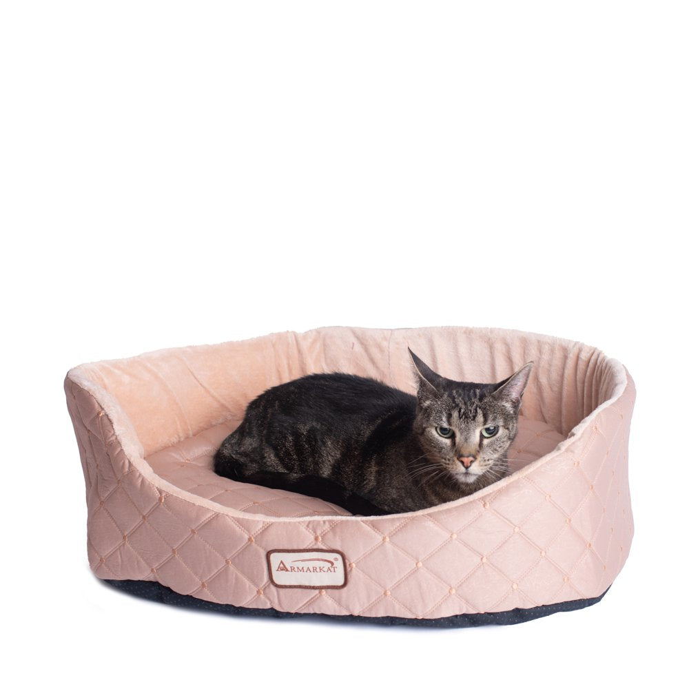 Armarkat Cat Bed, Small, Pale Silver and Beige, C33HQH/MH-S Animals & Pet Supplies > Pet Supplies > Cat Supplies > Cat Beds Aeromark Intl Inc One size for All Light Apricot 