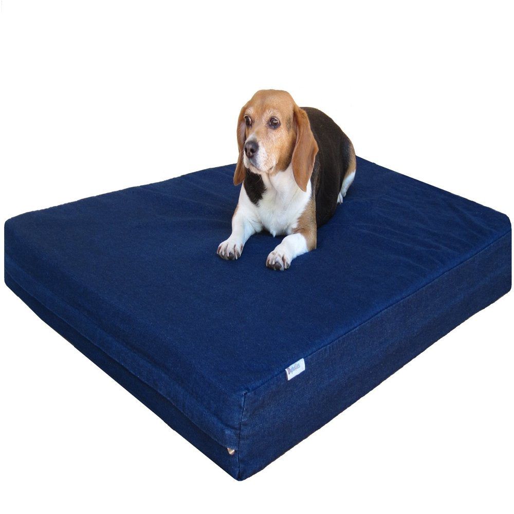 Dogbed4Less Orthopedic Waterproof Memory Foam Dog Bed for Large Pet 55"X37"X4", Denim Blue Washable Cover, XXL Animals & Pet Supplies > Pet Supplies > Cat Supplies > Cat Beds Dogbed4less MEDIUM 37"X27"X4"  