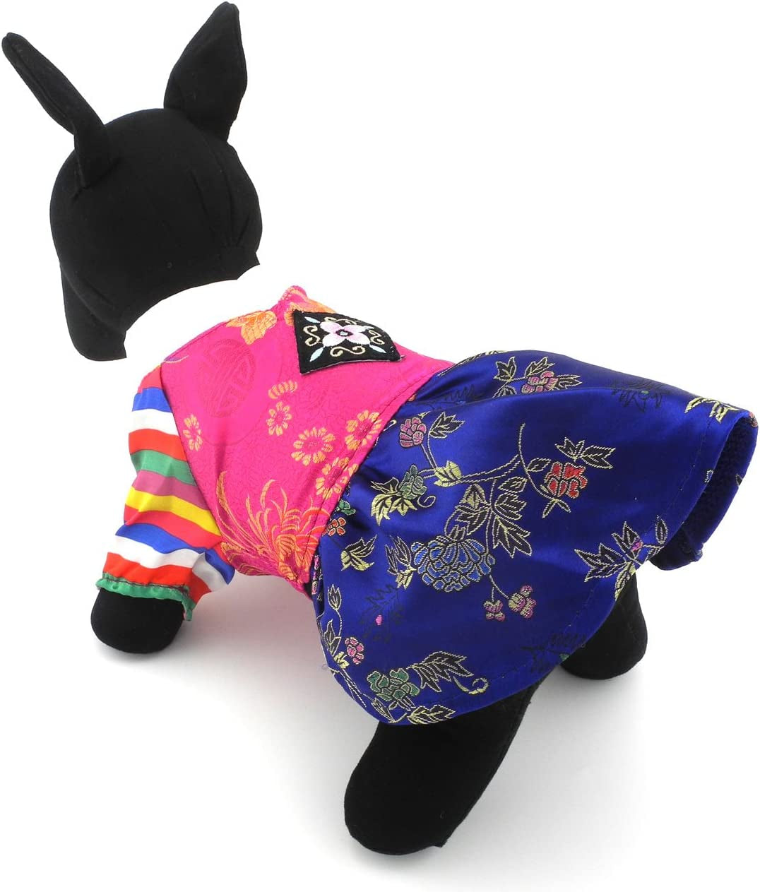 SELMAI Ethnic Dog Costume Korean Traditional Knot Pendant Norigae Hanbok Embroidery Silk Pet Clothes Outfit Color Dress for Small Puppies Large Cat Apparel Birthday Party Festival Celebration Girl XL Animals & Pet Supplies > Pet Supplies > Dog Supplies > Dog Apparel Pegasus   