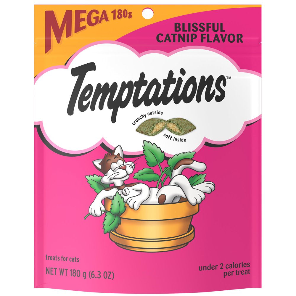 TEMPTATIONS Classic, Crunchy and Soft Cat Treats, Blissful Catnip Flavor, 6.3 Oz. Pouch Animals & Pet Supplies > Pet Supplies > Cat Supplies > Cat Treats Mars Petcare 6.3 oz  