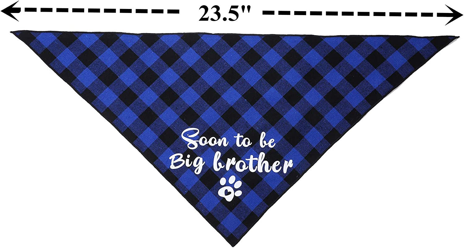 JPB 2 Pack Sooner to Be Big Brother Dog Bandana,Pet Baby Announcement Plaid Scarf Gender Reveal Accessories Animals & Pet Supplies > Pet Supplies > Dog Supplies > Dog Apparel JPB   