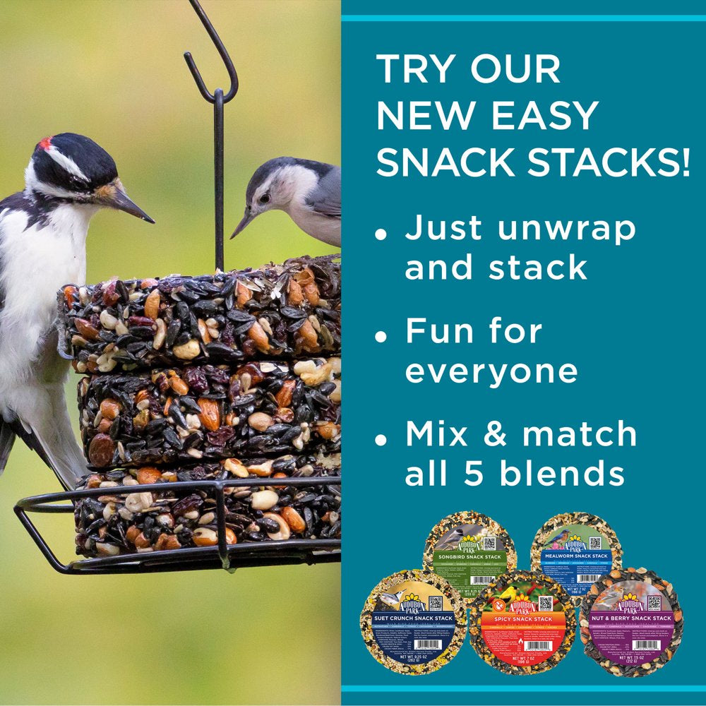 Audubon Park Suet Crunch Snack Stack Wild Bird Food, New, 9.25 Oz. Animals & Pet Supplies > Pet Supplies > Bird Supplies > Bird Food Global Harvest Foods Ltd.   