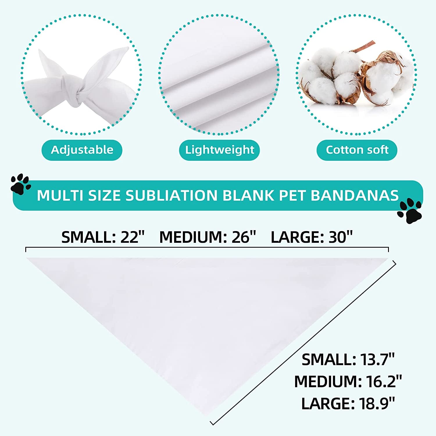 Gofshy Sublimation Blank Dog Bandanas, DIY Solid White or Black Triangle Scarf Premium Cotton DIY Handkerchief/Bib, Personalized Design Birthday/Party Fun Idea Engagement Gift (White-2Pcs, Medium) Animals & Pet Supplies > Pet Supplies > Dog Supplies > Dog Apparel youyishi   