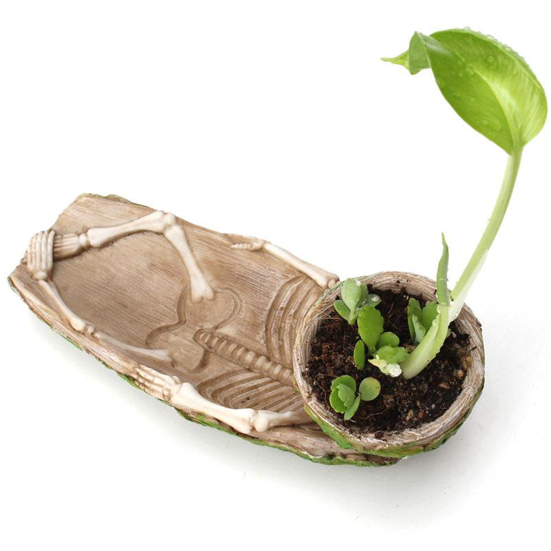 Skeleton Reptile Food Bowl Amphibian Pet Cage Rock Decoration Water Injection Animals & Pet Supplies > Pet Supplies > Reptile & Amphibian Supplies > Reptile & Amphibian Food TENSUNCH   