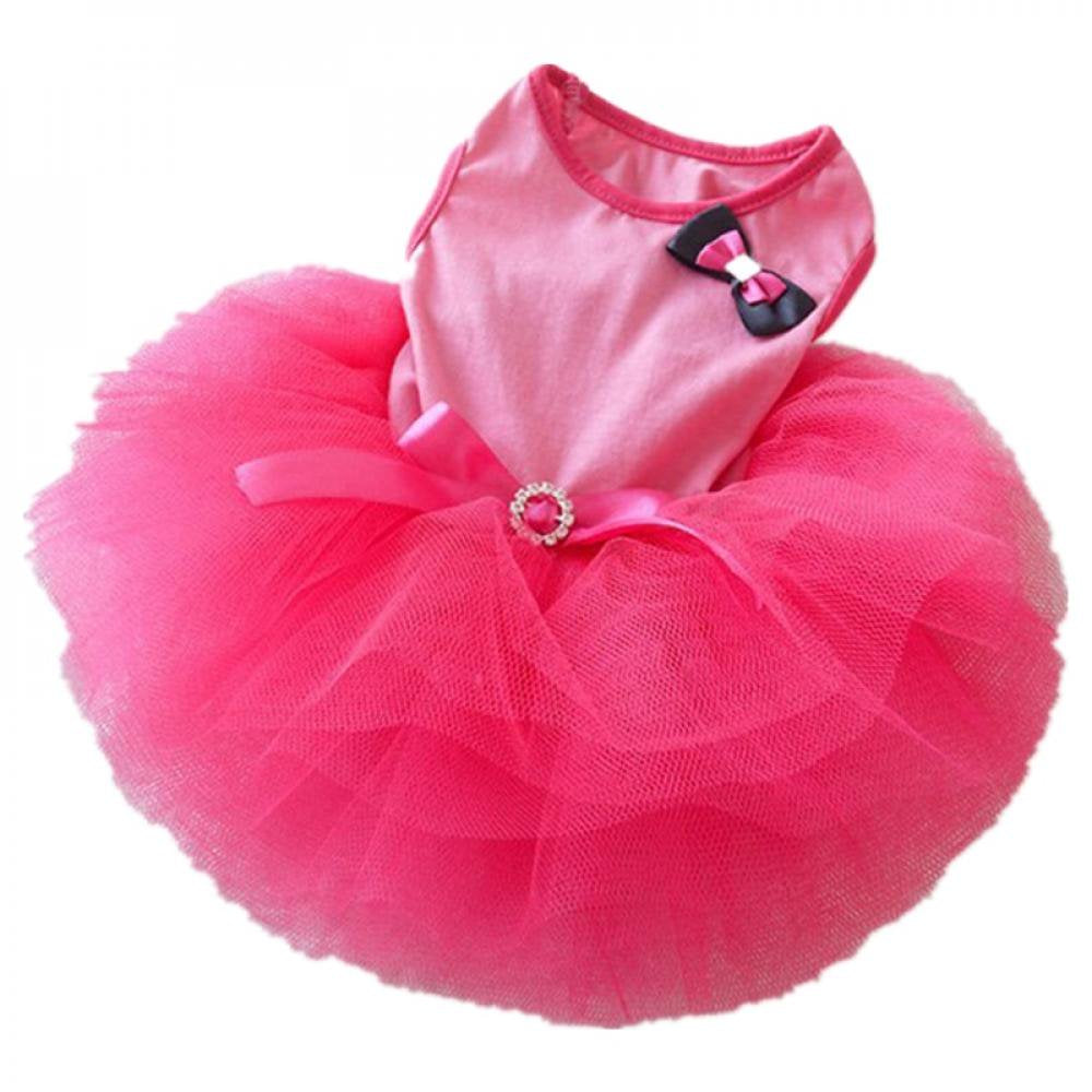 Pink Dog Cat Princess Tutu Dress Bow Bubble Dress Pet Puppy Clothes Dog Apparel Large Clothes for Pets Girl Animals & Pet Supplies > Pet Supplies > Dog Supplies > Dog Apparel Elaydool   