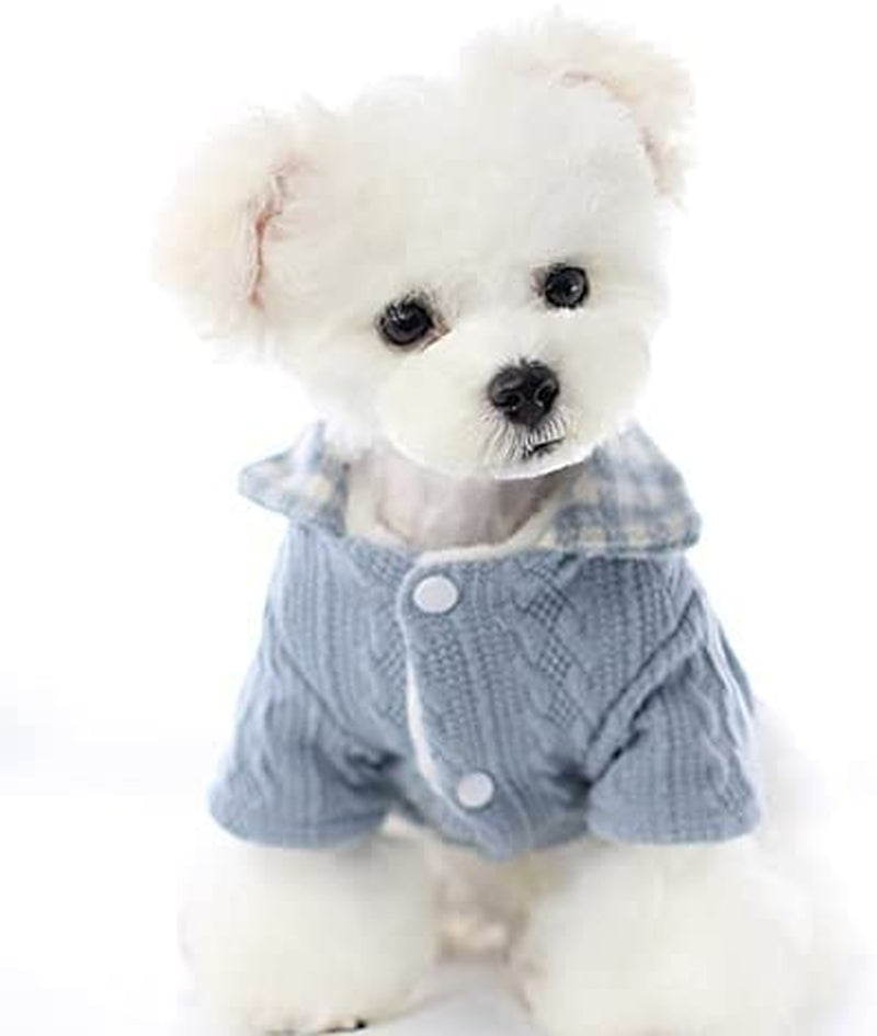 BADALO Pet Thicken Warm Plaid Shirt Sweater Jacket for Small Dogs Jacket Pet Clothes/Blue/Xl Code Animals & Pet Supplies > Pet Supplies > Dog Supplies > Dog Apparel BADALO   