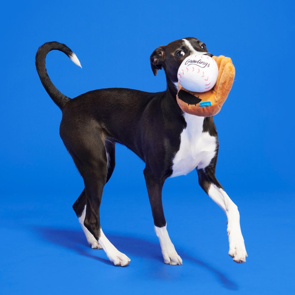 BARK Growlings Baseball Glove & Ball - Yankee Doodle Dog Toy, Multi-Part Toy with 2 Toys in 1 Animals & Pet Supplies > Pet Supplies > Dog Supplies > Dog Toys BARK   