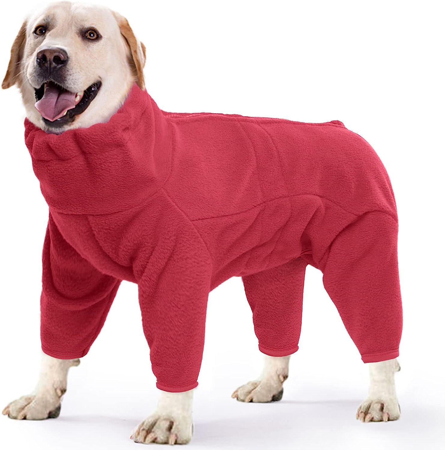 ROZKITCH Dog Winter Coat Soft Fleece Pullover Pajamas, Pet Windproof Warm Cold Weather Jacket Vest Cozy Onesie Jumpsuit Apparel Outfit Clothes for Small, Medium, Large Dogs Walking Hiking Travel Sleep Animals & Pet Supplies > Pet Supplies > Dog Supplies > Dog Apparel ROZKITCH Red Small 