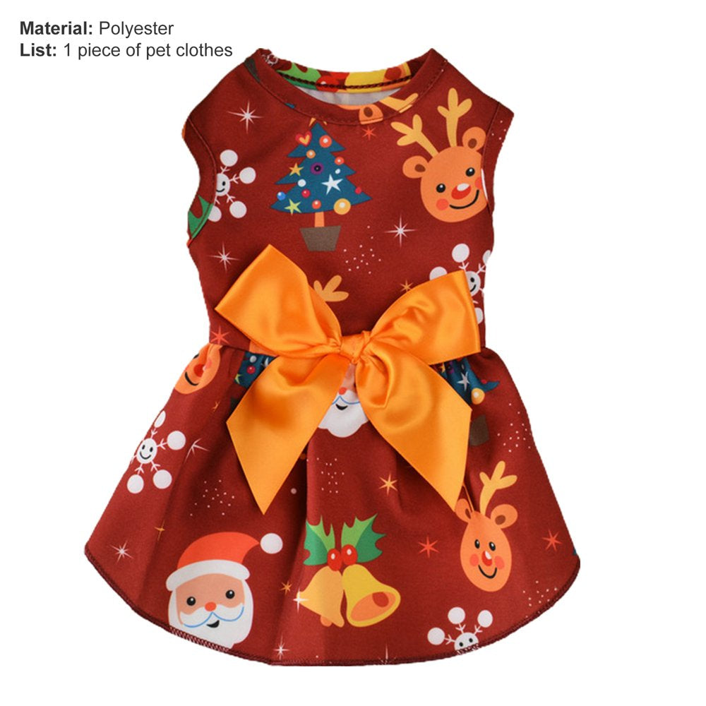 SPRING PARK Christmas Dog Dresses for Small Dogs,Cute Girl Dog Clothes,Holiday Festival Female Dog Dress Pet Party Costumes and Cats Outfit,For Wedding/Birthday Apparel Animals & Pet Supplies > Pet Supplies > Cat Supplies > Cat Apparel SPRING PARK   