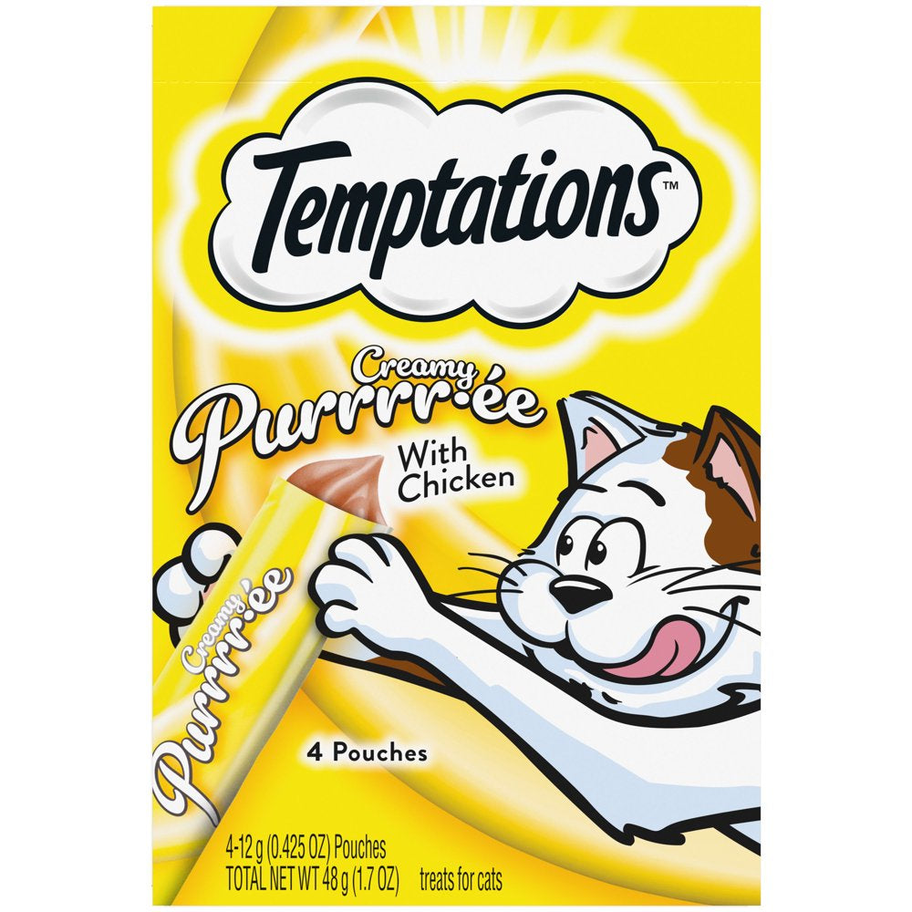 TEMPTATIONS Creamy Puree Chicken Lickable Cat Treats, (24) 12G Pouches Animals & Pet Supplies > Pet Supplies > Cat Supplies > Cat Treats Mars Petcare 0.425 oz  