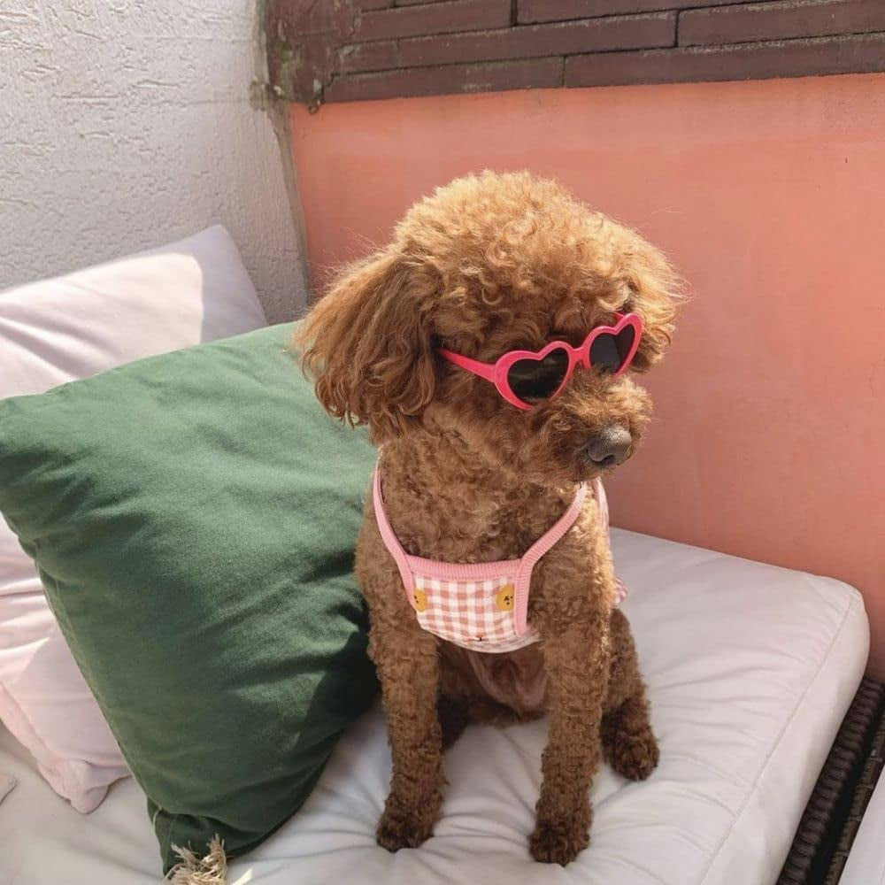 Pet Sunglasses Cute Pet Dog Sunglasses Cat Glasses Heart Sun Flower Glasses for Small Dogs Cat Accessories Photos Props Pets Party Decor(Red) Animals & Pet Supplies > Pet Supplies > Dog Supplies > Dog Apparel generic   