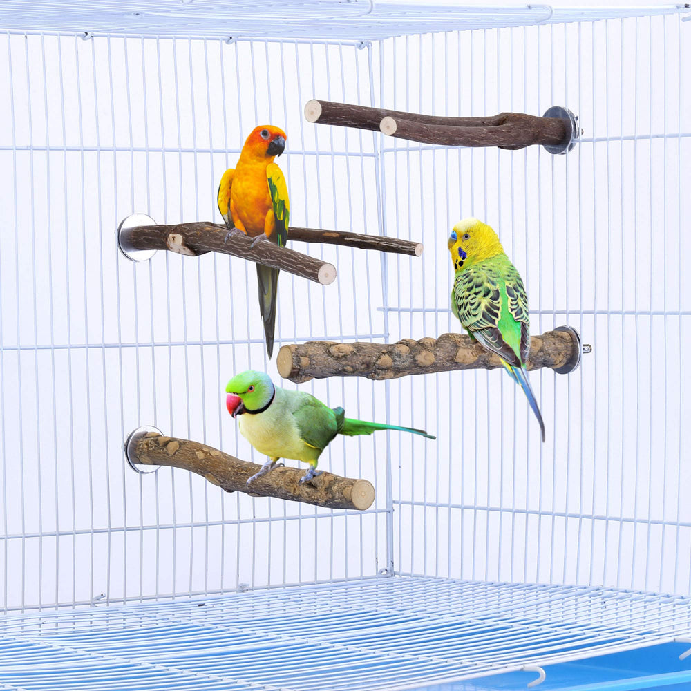 Luonfels Bird Perch Wood Perches Stand 4 Packs Cage Accessories Animals & Pet Supplies > Pet Supplies > Bird Supplies > Bird Cage Accessories Luonfels   