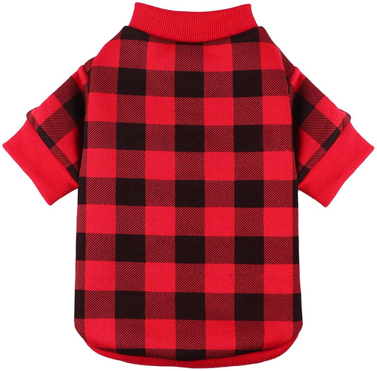 Dog Fleece Sweater for Small Dogs Buffalo Plaid Dog Clothes Soft Thickening Warm Small Dog Sweater Puppy Clothes for Small Dogs Girl & Boy(L) Animals & Pet Supplies > Pet Supplies > Dog Supplies > Dog Apparel Jamktepat Large  