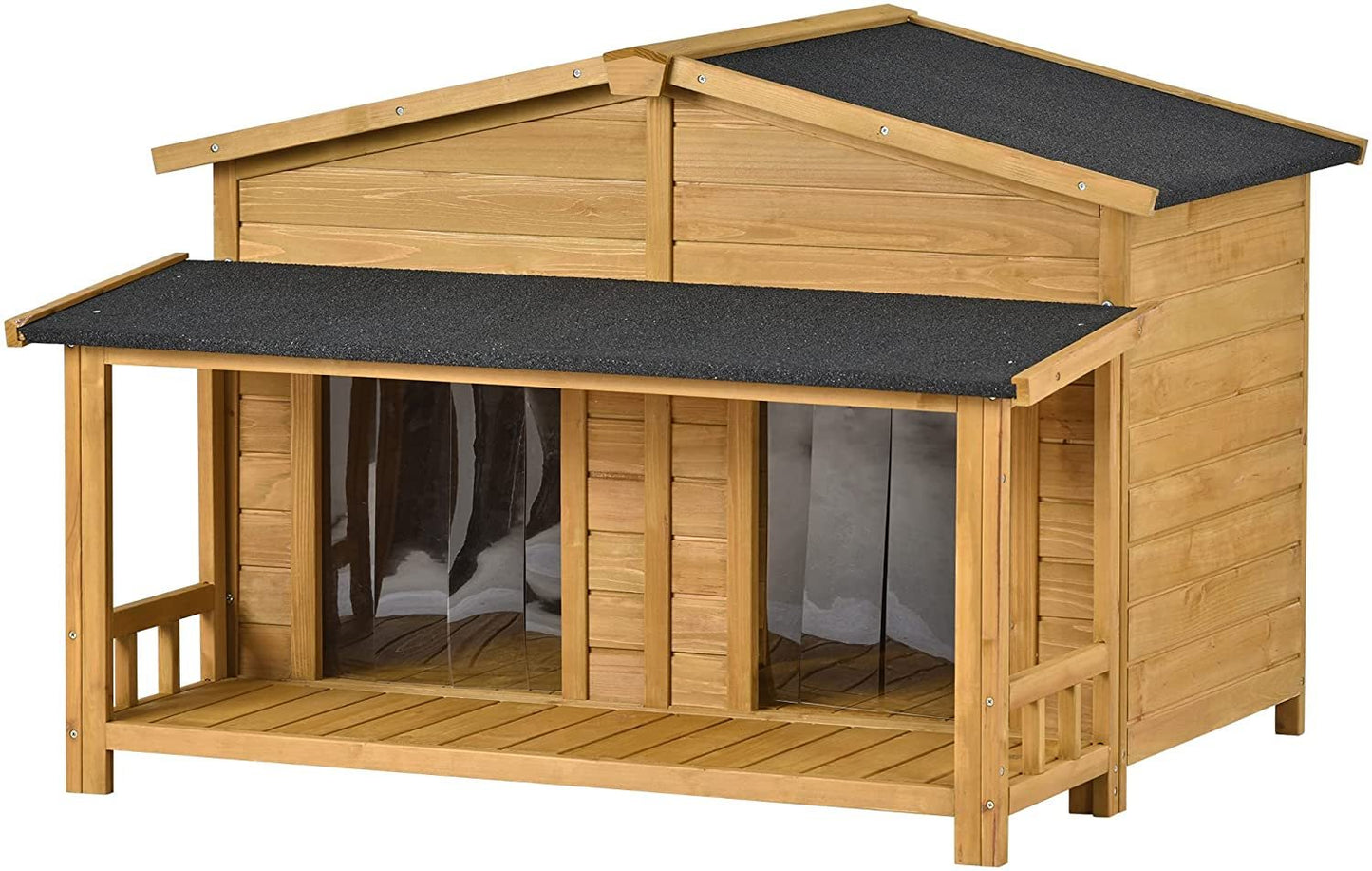 ANYSUN Large Wooden Dog House, Outdoor & Indoor with Porch, 2 Doors