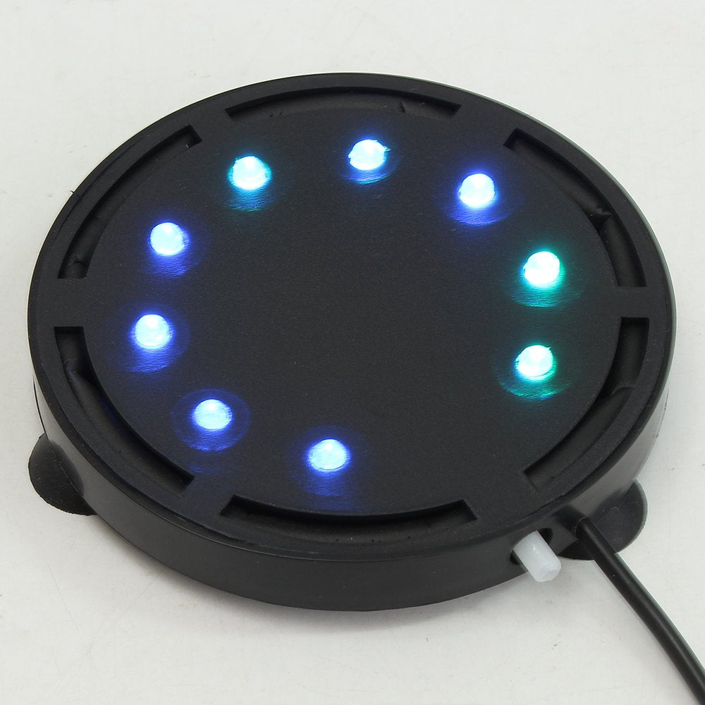 Fish Tank Aquarium Decorative Underwater LED Lights Air Bubble round Bubblestonedisk Stone Disk Energy Saving Animals & Pet Supplies > Pet Supplies > Fish Supplies > Aquarium Lighting HALLOLURE   