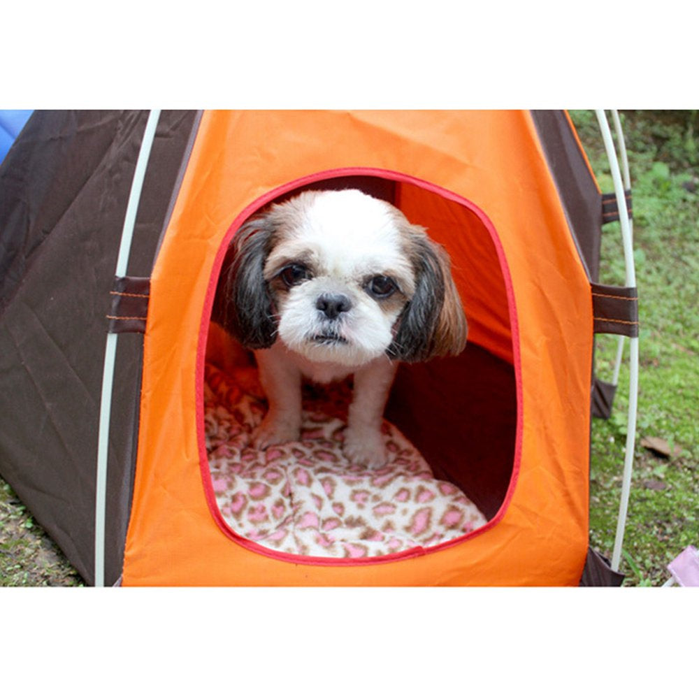 Portable Foldable up Pet Tent Waterproof Oxford Outdoor Indoor Tent Dog House Puppy Tent Nest Kennel for Small Dog Puppy Kitten C Animals & Pet Supplies > Pet Supplies > Dog Supplies > Dog Houses FRCOLOR   