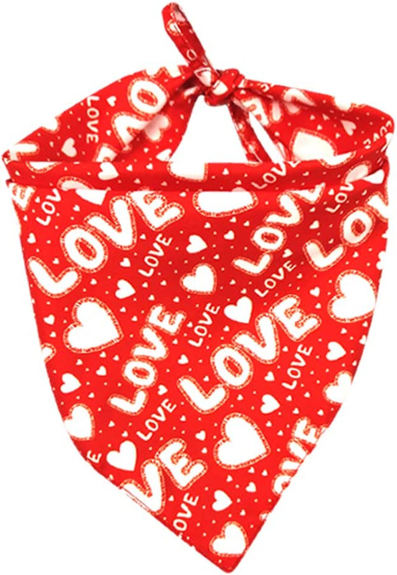 Lamphyface 3 Pack Valentine'S Day Dog Bandana Triangle Bib Scarf Accessories with Hearts and Love Designs Animals & Pet Supplies > Pet Supplies > Dog Supplies > Dog Apparel Jiaxing Haozhe clothing Co., Ltd.   