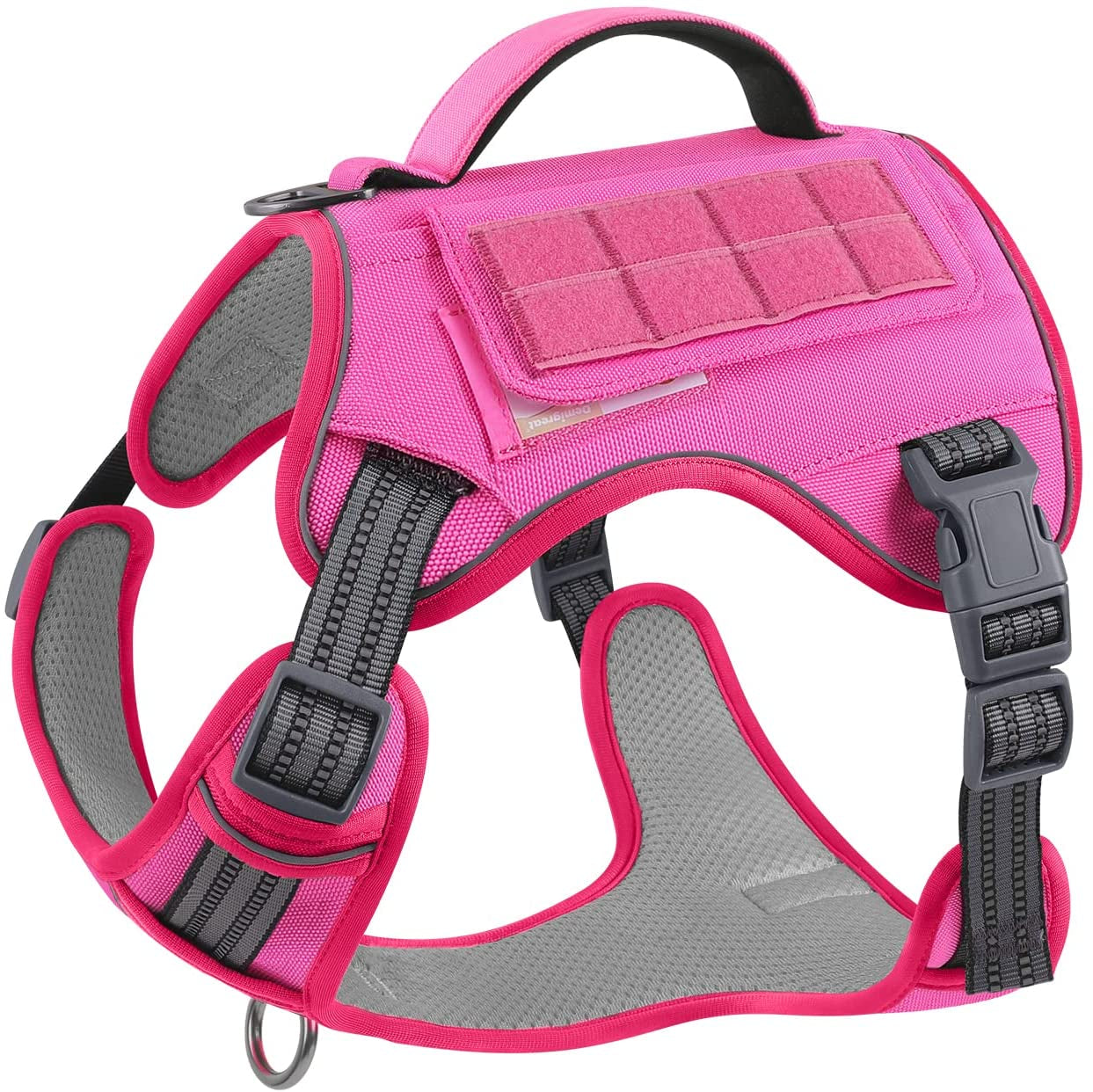 Demigreat Tactical Dog Harness for Large Dogs No Pull,Military Service Dog Harness , Fit Smart Reflective Pet Walking Harness for Training, Adjustable Dog Vest Harness with Handle Animals & Pet Supplies > Pet Supplies > Dog Supplies > Dog Apparel Demigreat Pink Small (Pack of 1) 