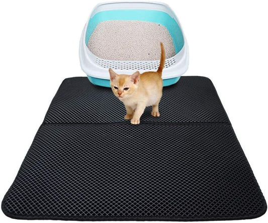 Litter Box Mat for Litter Box Cat Litter Mat Underlay, Honeycomb Design Litter Box Mat Waterproof Double Layer Design Cat Mat Animals & Pet Supplies > Pet Supplies > Cat Supplies > Cat Litter Box Mats Universal   