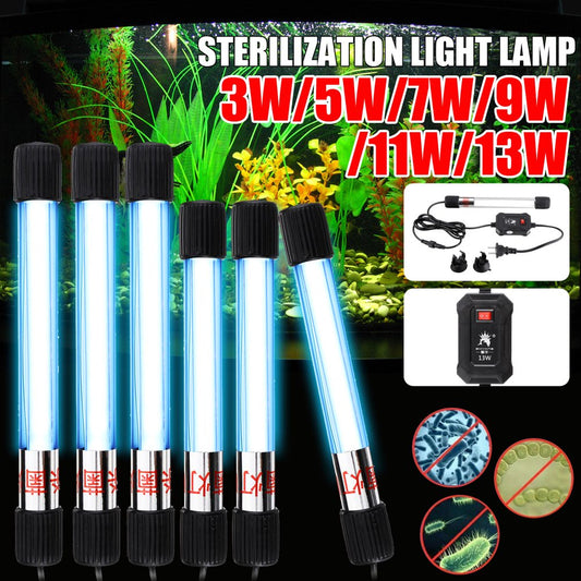 Aquarium Clean Light,Uv Light Sterilization Lamp Waterproof Submersible Ultraviolet Sterilizer Water Disinfection for Aquarium Fish Tanks Pond,Life LED Led Bar Underwater Sterilizer Pond 5/7/9/11/13W Animals & Pet Supplies > Pet Supplies > Fish Supplies > Aquarium Lighting Stoneway 5w  