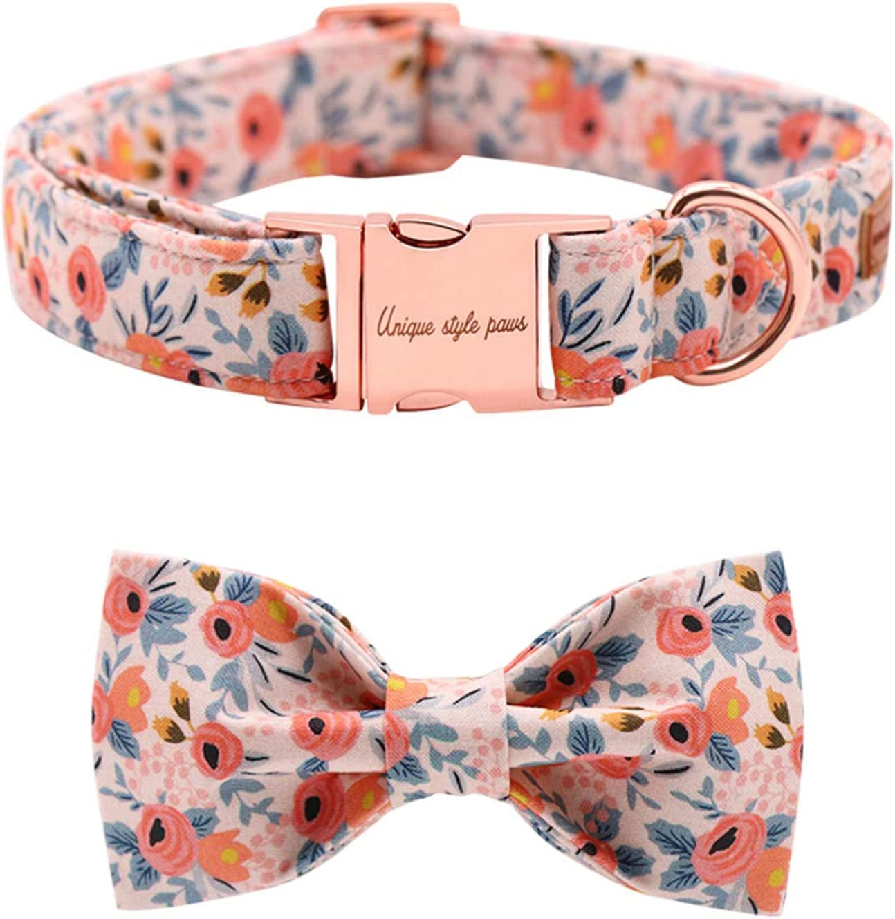 Unique Style Paws Dog Collar Bow Tie Collar Adjustable Collars for Dogs and Cats Small Medium Large Animals & Pet Supplies > Pet Supplies > Dog Supplies > Dog Apparel Unique style paws PinkRose X-Large (Pack of 1) 