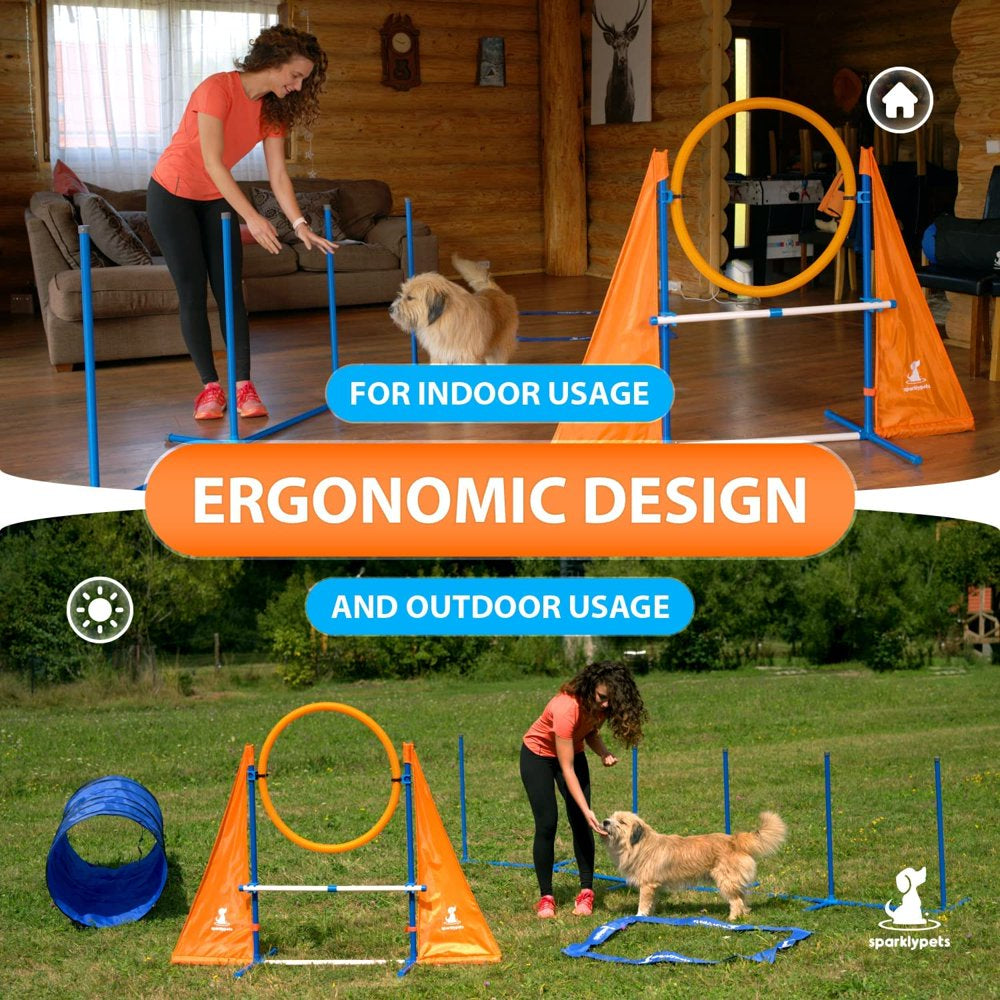 CHIE Dog Agility Training Equipment Set for Indoor & Outdoor – Complete Dog Agility Equipment for Dogs – Dog Agility Course with Weave Poles, Pause Box, Tunnel, Tire & Hurdle Jump Animals & Pet Supplies > Pet Supplies > Dog Supplies > Dog Treadmills CHIE   