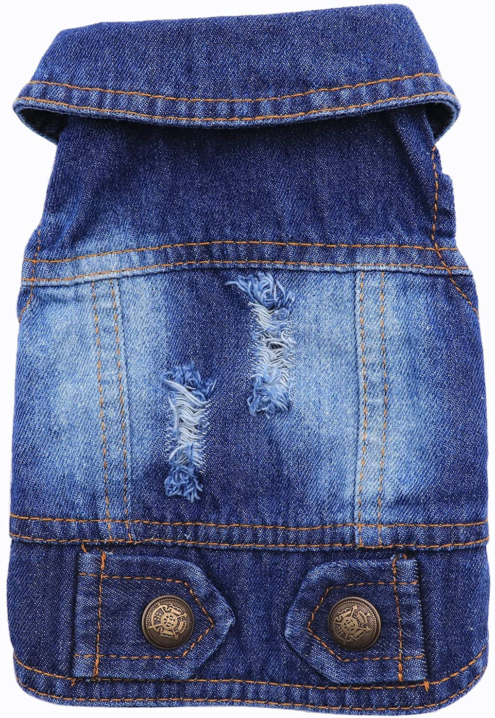 Rooroopet Pet Clothes,Dog Jeans Jacket,Cool Blue Denim Coat,Small Medium Dogs Cats, Lapel Vests Cats Classic Puppy Blue Vintage,Machine Washed Clothes Animals & Pet Supplies > Pet Supplies > Dog Supplies > Dog Apparel Rooroopet Blue Medium 