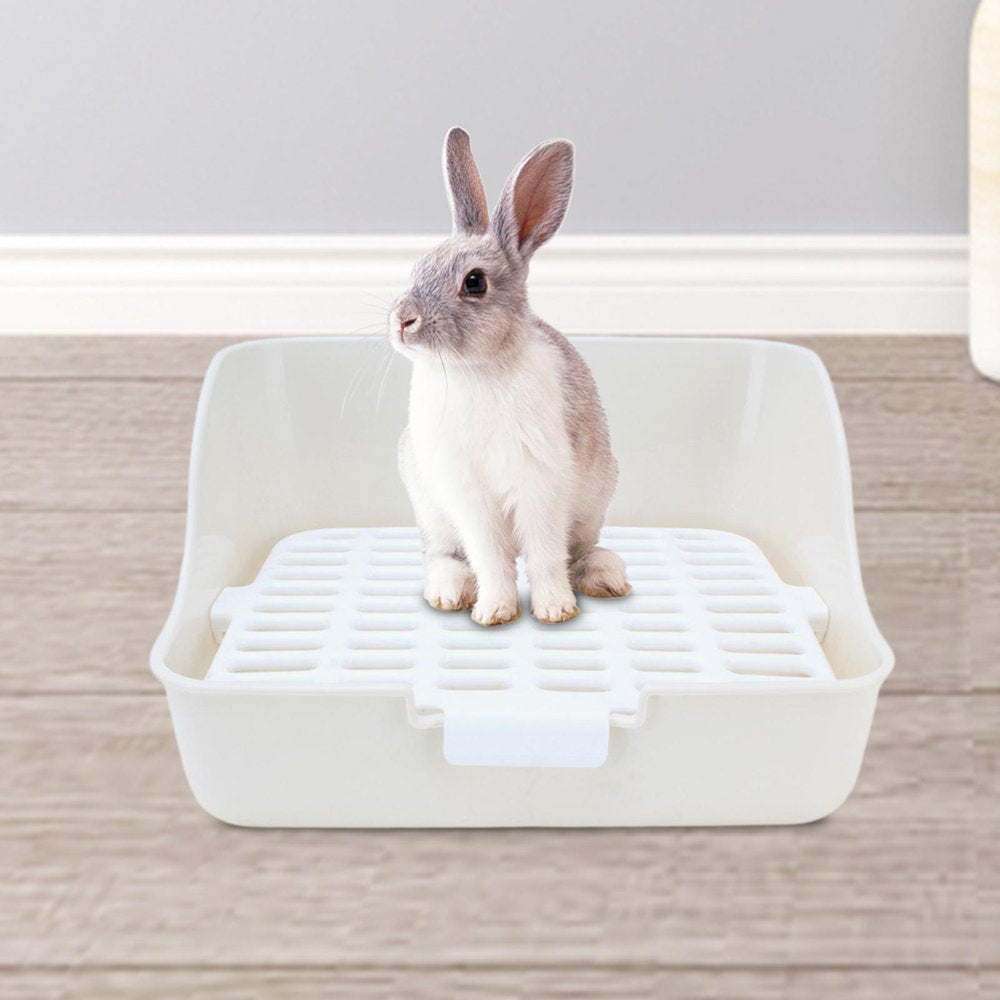 Small Animal Rabbit Litter Box Toilet Tray, Bedding Cage Cleaning Tool Pink 11X7.9X7.5In Animals & Pet Supplies > Pet Supplies > Small Animal Supplies > Small Animal Bedding perfeclan Gray 11x11x8in  