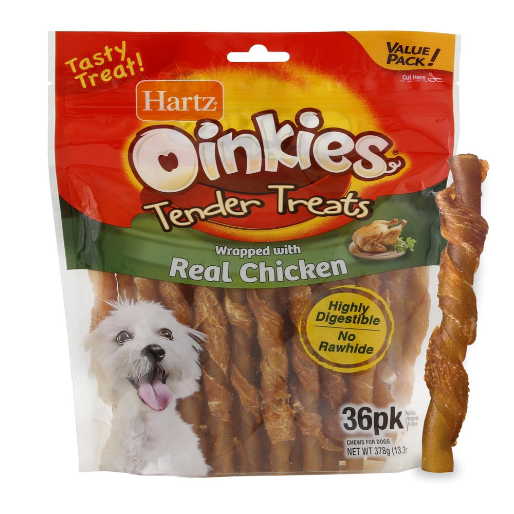 Hartz Oinkies Rawhide-Free Tender Treats for Small and Senior Dogs, Chicken, 13.3Oz (36 Count) Animals & Pet Supplies > Pet Supplies > Dog Supplies > Dog Treats Hartz Mountain Corp   