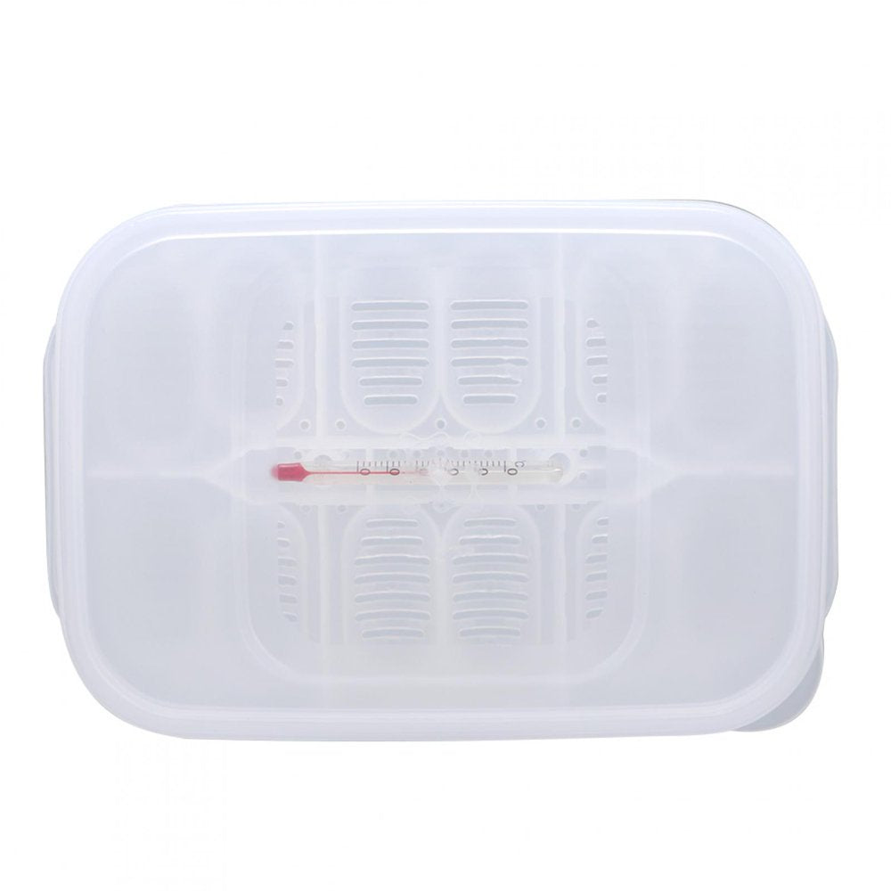 Haofy Reptile Egg Breeding Hatchery Box Transparent Plastic Amphibian Hatching Box Case Tray Breeding Incubator Hatching Tray for Snake Lizards Reptiles with Thermometer Animals & Pet Supplies > Pet Supplies > Reptile & Amphibian Supplies > Reptile & Amphibian Substrates Haofy   