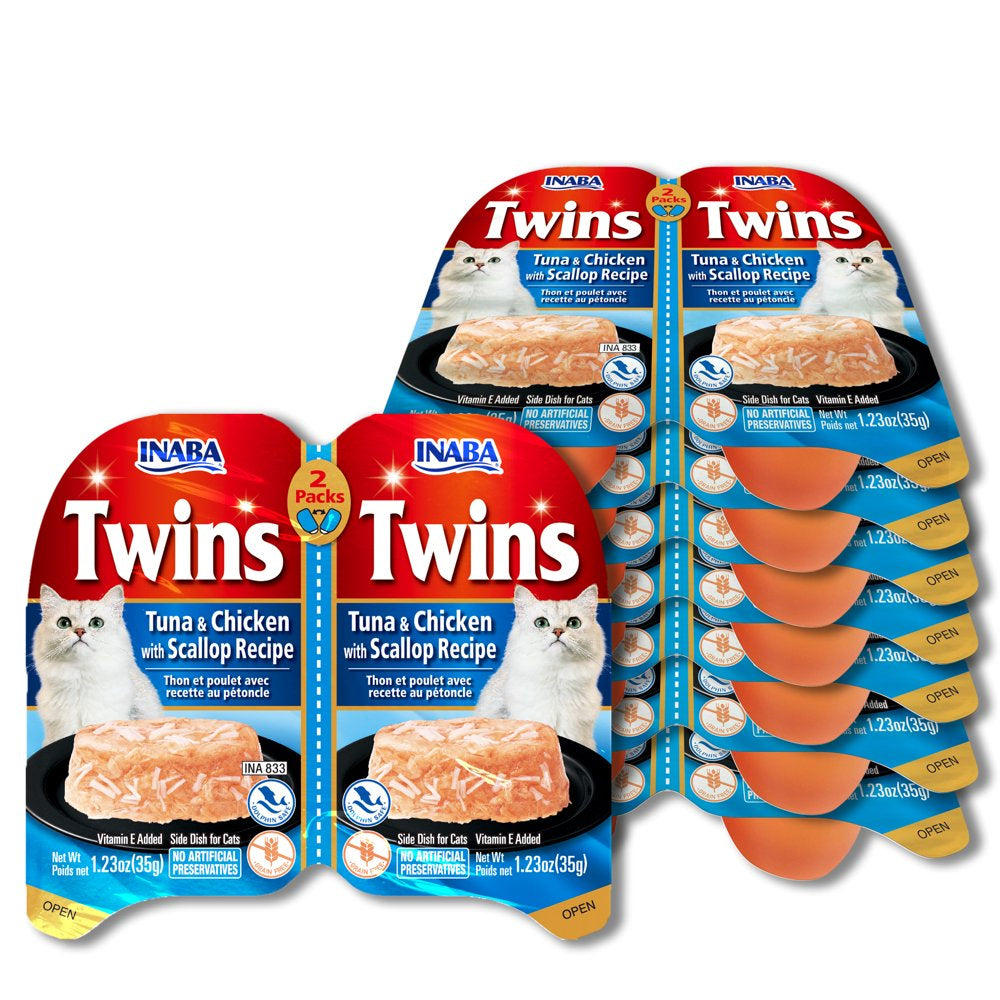 INABA Twins for Cats, Chicken/Gelée Topper Cups, 1.23 Oz/Srv, 16 Srvs, Chicken Animals & Pet Supplies > Pet Supplies > Cat Supplies > Cat Treats INABA Foods (USA) Inc Tuna and Chicken with Scallop Recipe  