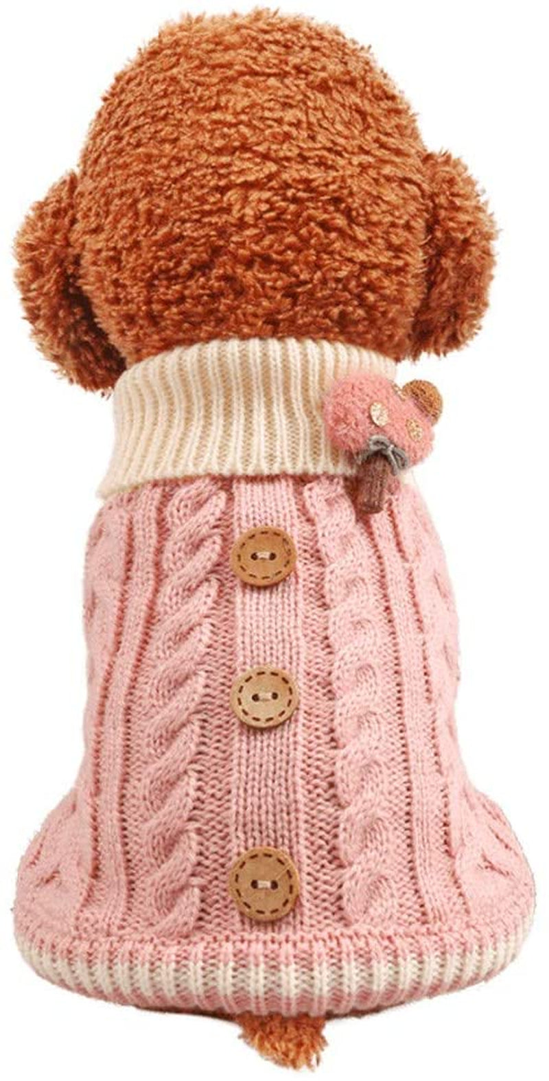 LOYY Dog Sweaters for Small Dogs Dog Knitting Crochet Sweater Autumn Winter Warm Cute Medium Large Dog Sweater Puppy Sweaters Girls Boys Animals & Pet Supplies > Pet Supplies > Dog Supplies > Dog Apparel LOYY pink X-Small 