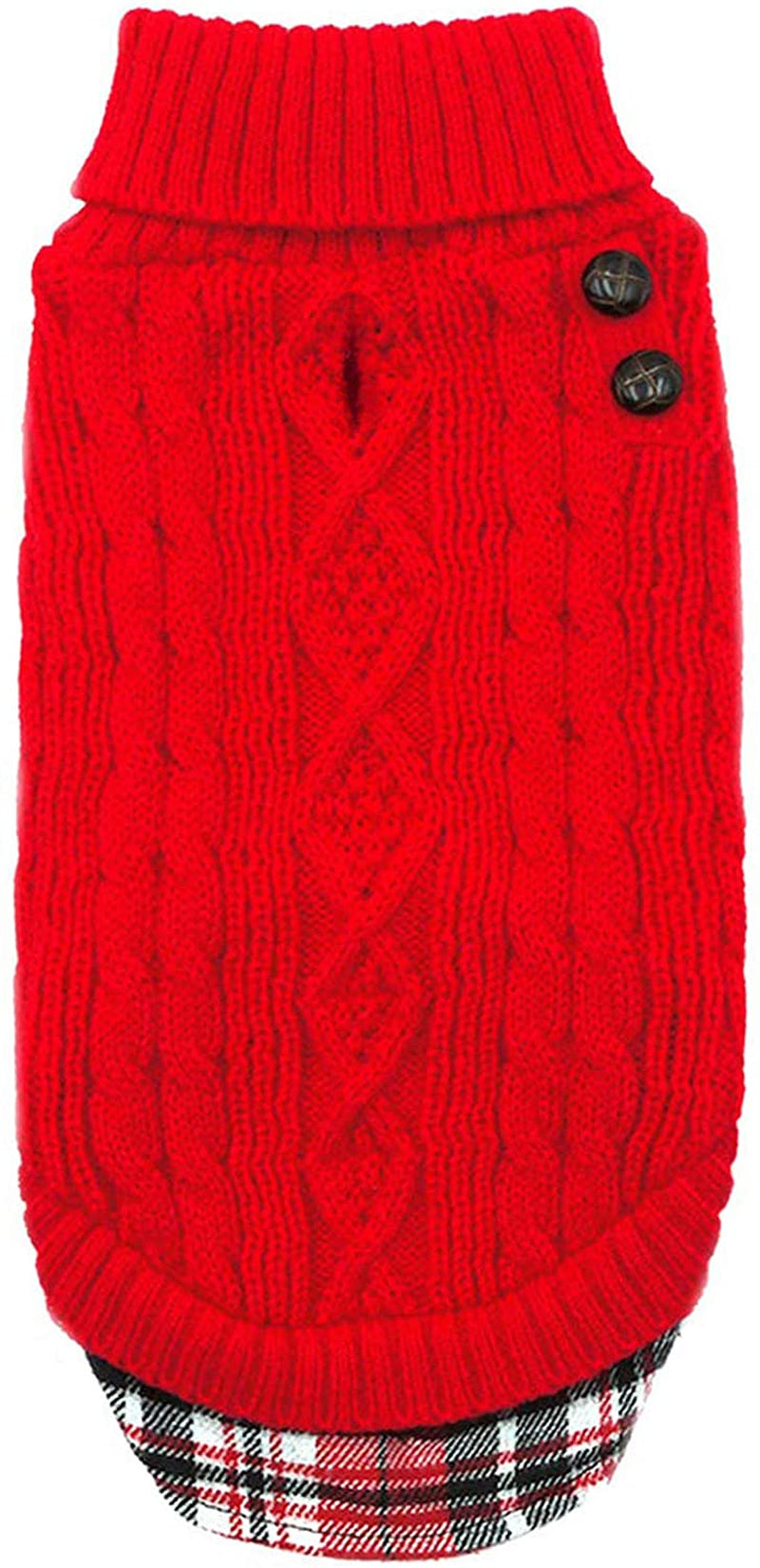 KYEESE Medium Dog Sweaters with Leash Hole Doggie Pullover Sweater Knitwear Knit Warm Pet Coat for Fall Winter Animals & Pet Supplies > Pet Supplies > Dog Supplies > Dog Apparel kyeese Red X-Small (Pack of 1) 