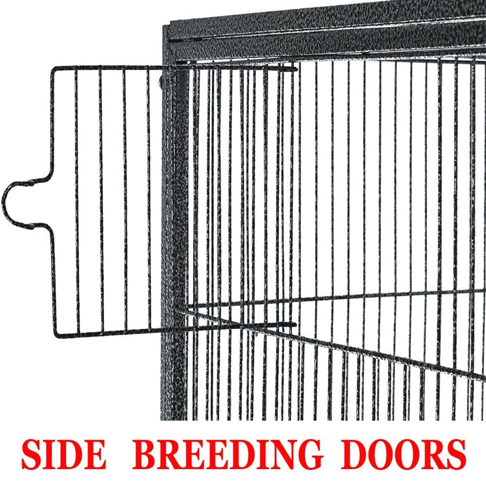 76" X-Large Double Stacker Wrought Iron Cage Bird Flight Parrot Breeding Rolling Stand Cage for Cockatiel Conure Canary Aviary Finches Budgies Animals & Pet Supplies > Pet Supplies > Bird Supplies > Bird Cages & Stands Mcage   