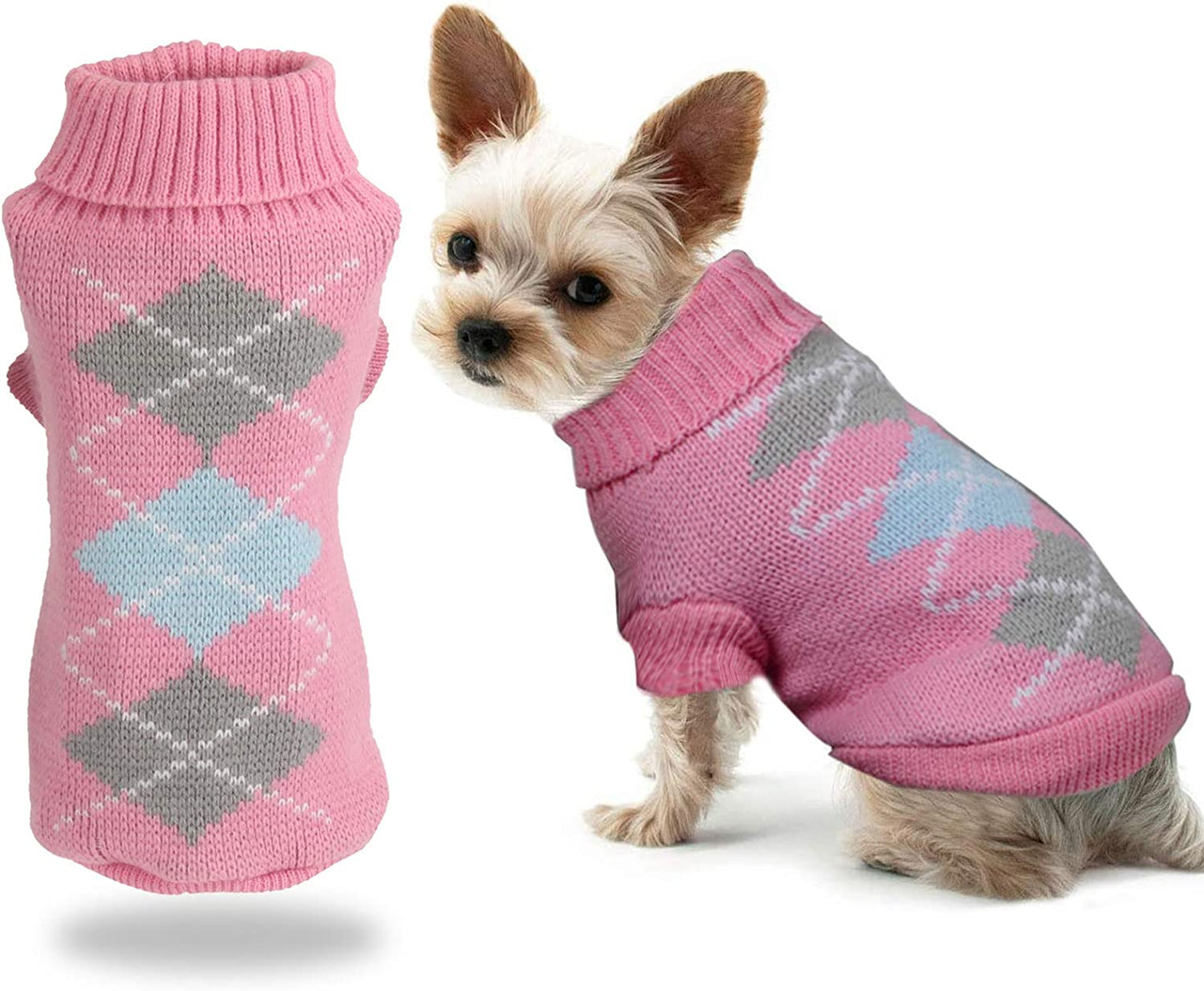 Cnarery Dog Sweater, Soft and Warm Dog Sweater, Dog Winter Coat, Cold Weather Clothes for Small Medium Dogs Cat (Large, Black) Animals & Pet Supplies > Pet Supplies > Dog Supplies > Dog Apparel Cnarery pink L(Chest 12- 14 in) 