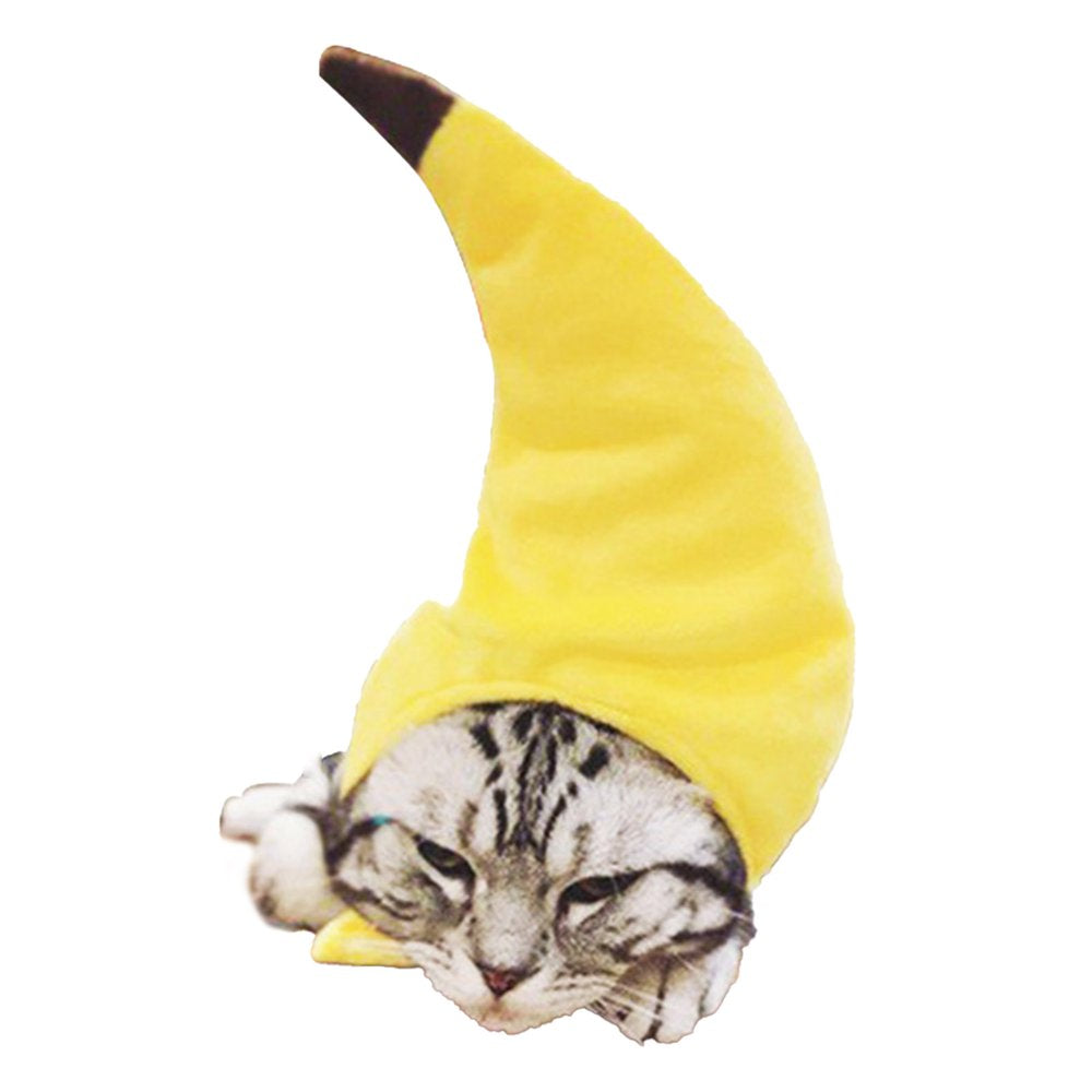Pet Enjoy Cat Banana Hat Headwear,Cat Dog Soft Headgear Costume Pet Banana Cap,Funny Fruit Banana Apparel for Cats Kitten Puppy Small Dogs Animals & Pet Supplies > Pet Supplies > Dog Supplies > Dog Apparel Pet Enjoy   