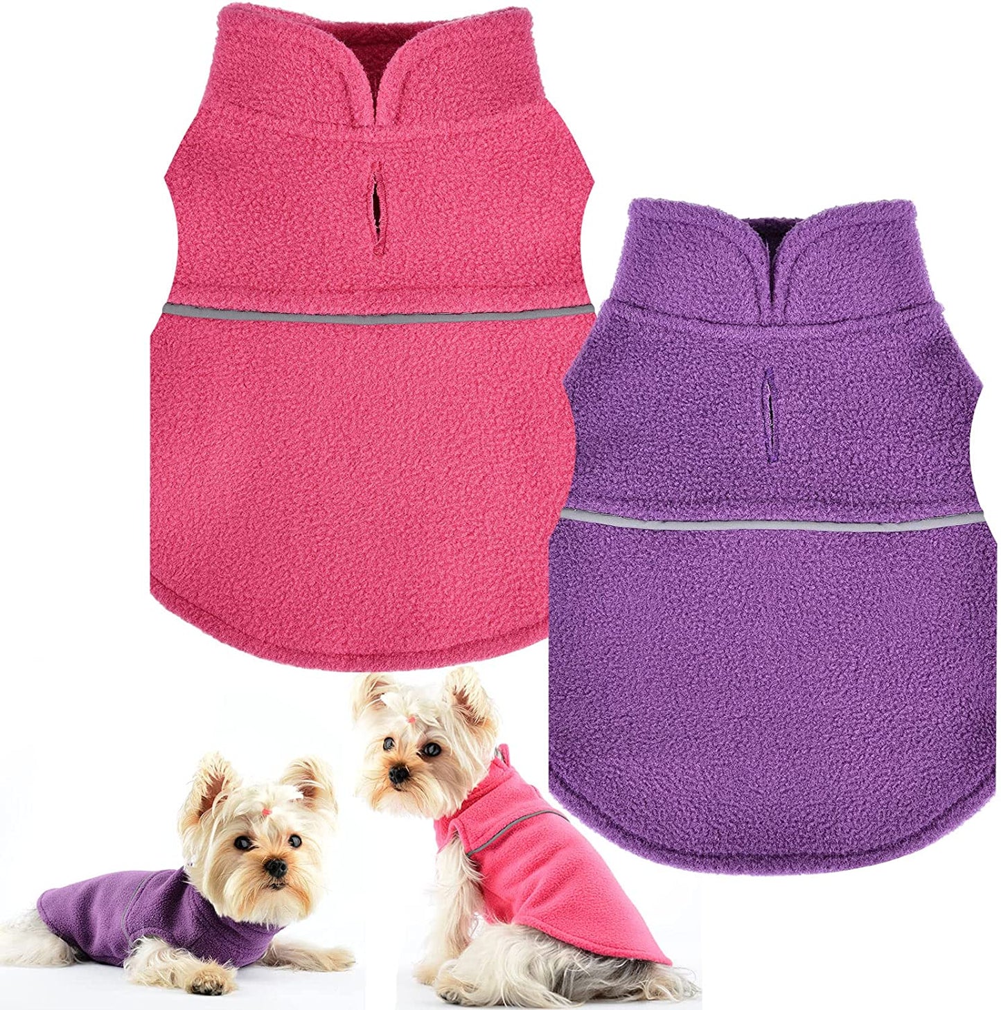 2 Pieces Valentine'S Day Chihuahua Sweater, Plaid Dog Sweaters for Small Dogs, XS Dog Clothes Winter Warm Tiny Dog Outfits for Teacup Yorkie Puppies Extra Small Breed Costume (X-Small) Animals & Pet Supplies > Pet Supplies > Dog Supplies > Dog Apparel Sebaoyu purple,rose Medium 