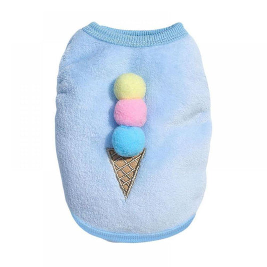 Topumt Plush Dog Coat Cute Dog Cat Clothe Soft Warm Pet Vest Puppy Kitten Winter Sweater Fleece Dog Apparel for Cold Weather Animals & Pet Supplies > Pet Supplies > Dog Supplies > Dog Apparel Topumt XXS Blue 