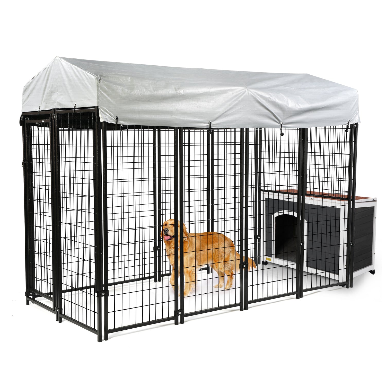 Coziwow 7'X 3'X 6' Outdoor Dog Kennel Enclosure with Dog House, Waterproof Cover Animals & Pet Supplies > Pet Supplies > Dog Supplies > Dog Houses Coziwow   