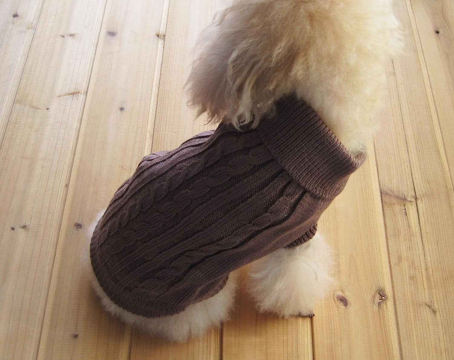 FAMI Small Dog Sweaters Knitted Pet Cat Sweater Warm Dog Sweatshirt Dog Winter Clothes Kitten Puppy Sweater(Pink,M) Animals & Pet Supplies > Pet Supplies > Dog Supplies > Dog Apparel FAMI Brown Large 