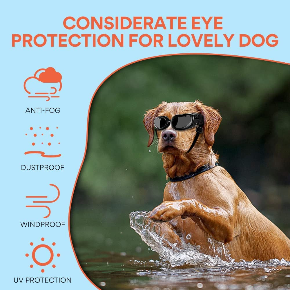 Small Dog Sunglasses Goggles, MAUMAPET UV Protection Goggles Eye Wear Protection with Adjustable Strap Waterproof Pet Sunglasses for Puppy Sun Glasses Dog Windproof Snowproof Anti-Fog Glasses Animals & Pet Supplies > Pet Supplies > Dog Supplies > Dog Apparel MAUMAPET   