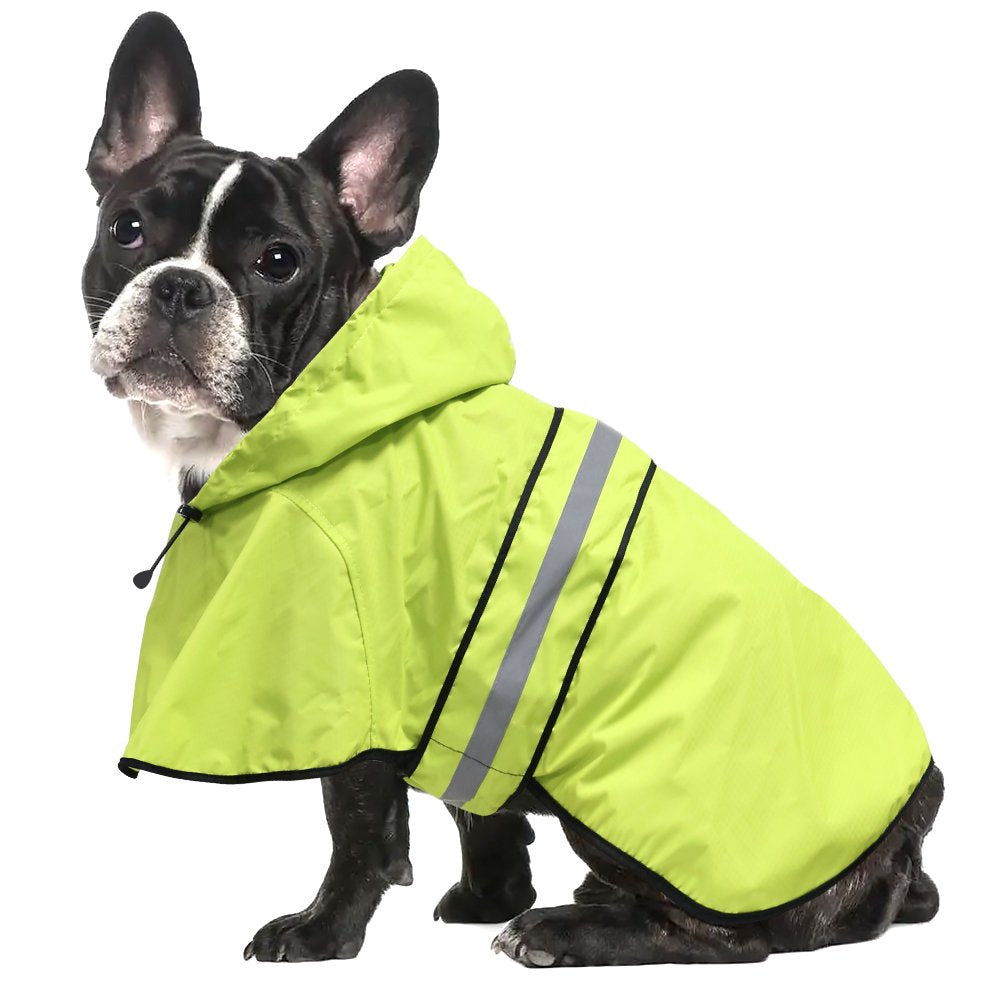 Bseen Dog Raincoat Hooded - Waterproof Reflective Pet Rain Jacket (Green, Large) Animals & Pet Supplies > Pet Supplies > Dog Supplies > Dog Apparel Dongguan Bison Sports Articles Co. Ltd. S [Neck: 15"; Chest Girth: 14.5"-18"; Length: 12.5"] Green 
