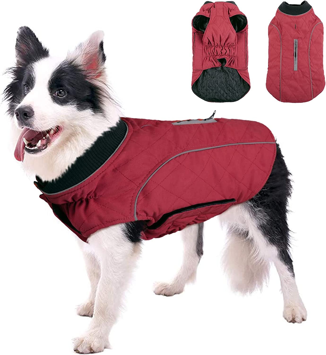 MIGOHI Medium Dog Jacket for Winter, Windproof Cold Weather Coat Cozy Vest for Small Medium Large Dogs, Warm Dog Winter Jackets Comfortable Dog Apparel with Reflective Trims, Orange M Animals & Pet Supplies > Pet Supplies > Dog Supplies > Dog Apparel MIGOHI Red Small 