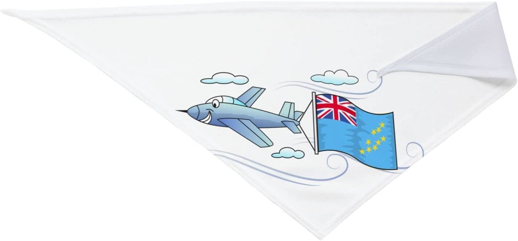 Airplane with Flag Tuvalu Pet Dog and Cat Decorative Triangle Scarf,Dog Bandana,Breathable and Stain Resistant. Animals & Pet Supplies > Pet Supplies > Dog Supplies > Dog Apparel ZALTAS   