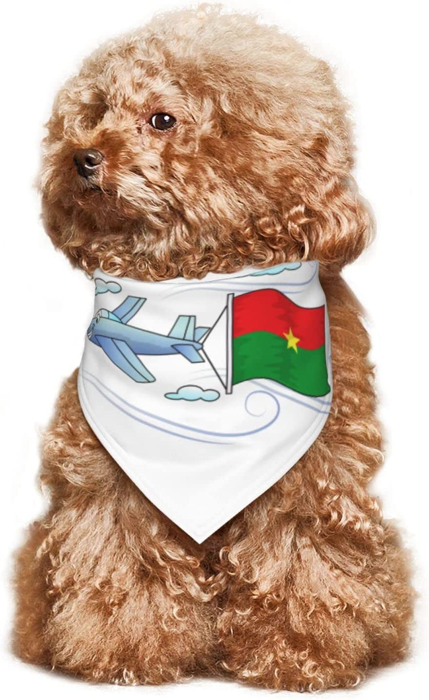 Airplane with Burkina Flag Pet Dog and Cat Decorative Triangle Scarf,Dog Bandana,Breathable and Stain Resistant. Animals & Pet Supplies > Pet Supplies > Dog Supplies > Dog Apparel ZALTAS   