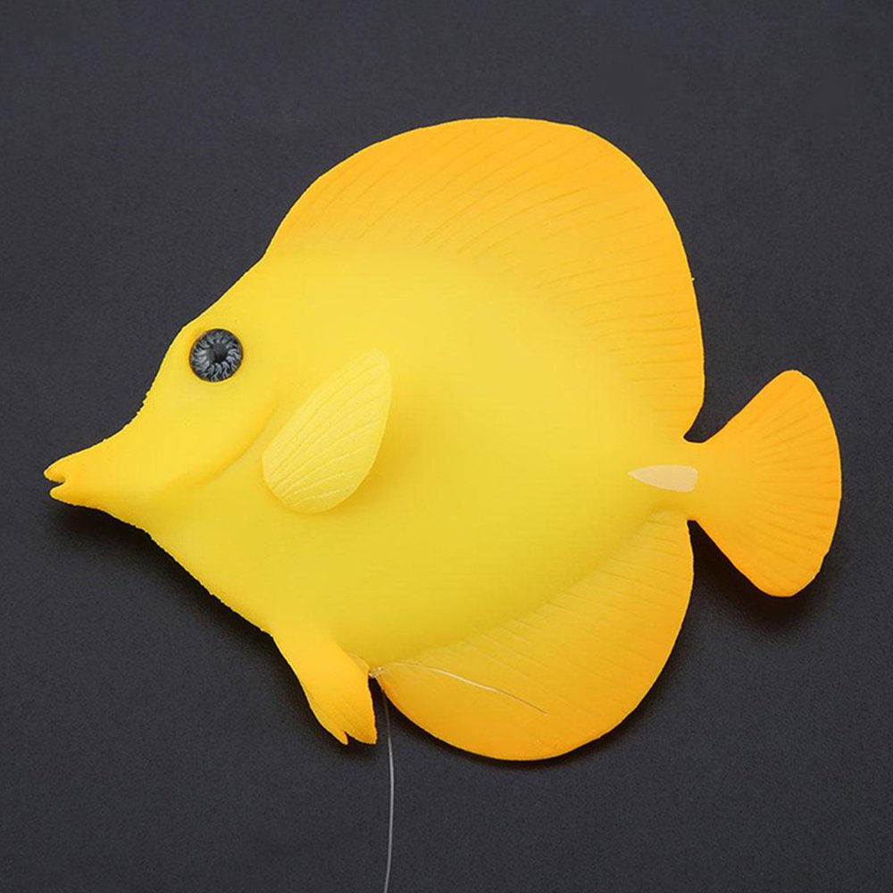 Visland Silicone Aquarium Artificial Floating Glowing Fish Set Decor Ornament for Fish Tank