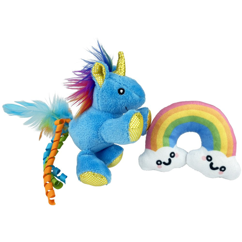 Vibrant Life Unicorn Rainbow Cat Toy, 2 Pieces Animals & Pet Supplies > Pet Supplies > Cat Supplies > Cat Toys Multipet   