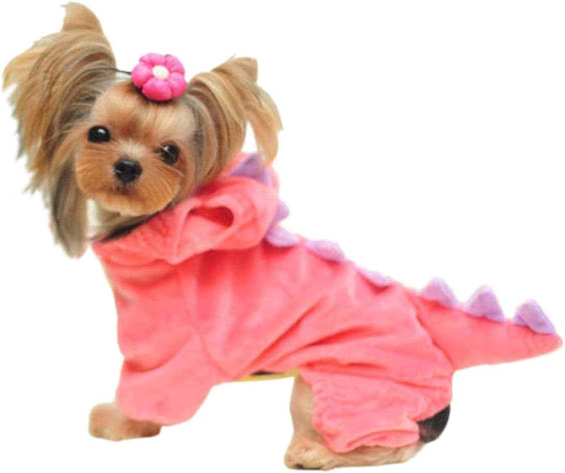 Hotumn Dinosaur Dog Halloween Costume Pet Dino Hoodie for Small Dogs (X-Small(Pack of 1), Green) Animals & Pet Supplies > Pet Supplies > Dog Supplies > Dog Apparel Hotumn Pink XX-Large(Pack of 1) 